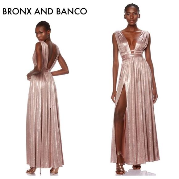 Bronx and Banco Dresses & Skirts - Bronx & Banco Romi Gown XL – Rose Gold Snake Print | Formal, Gala, Wedding Guest